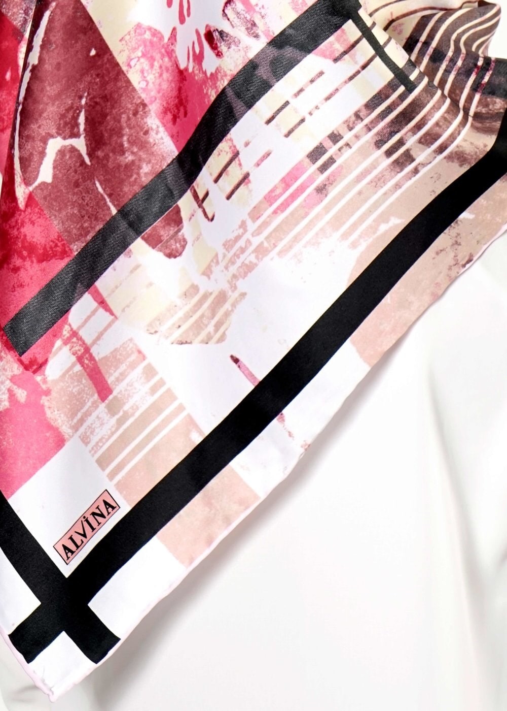 Tesettür giyim PUDRA 12472 ALVİNA DESENLİ EŞARP