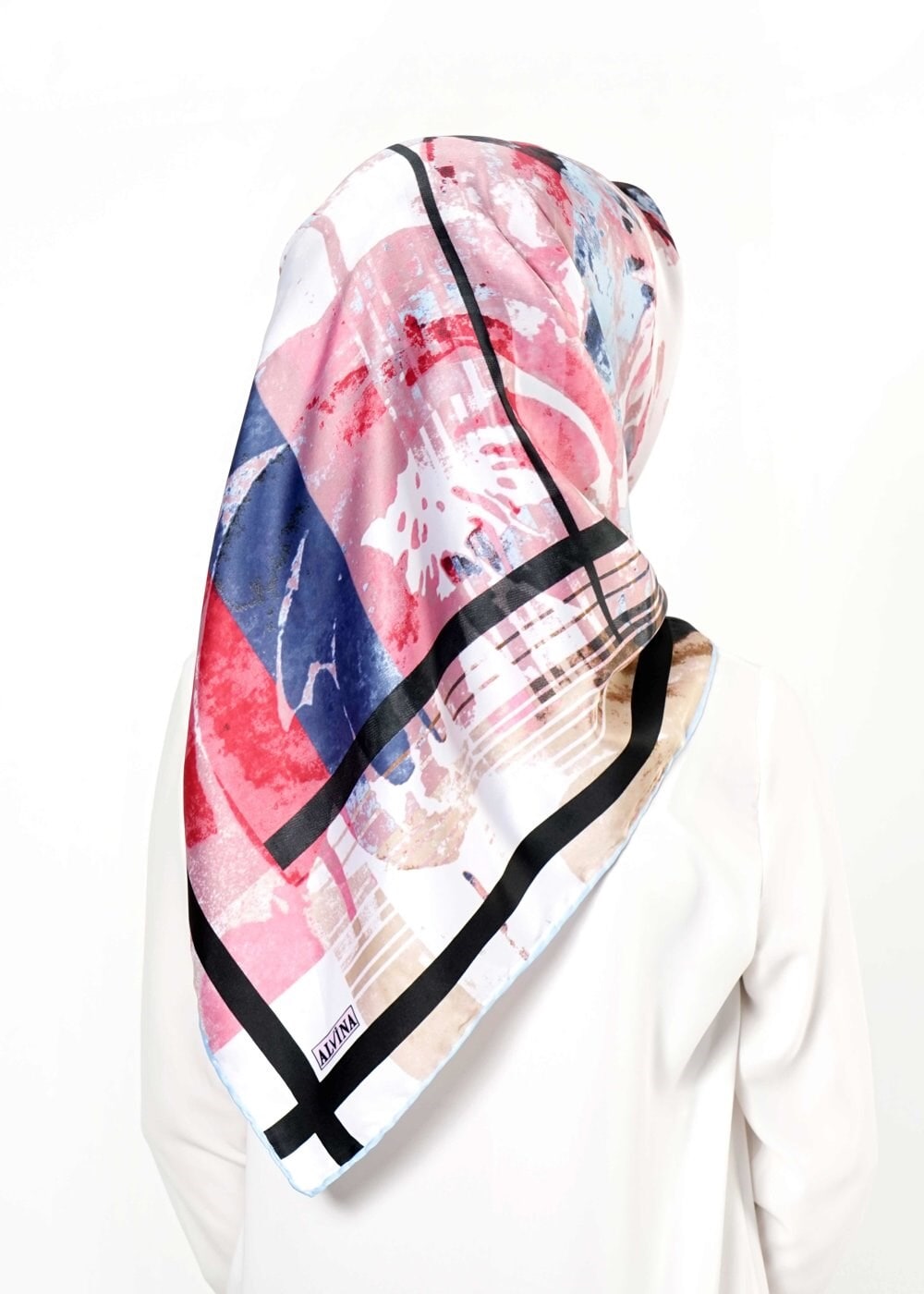 Tesettür giyim MAVİ 12472 ALVİNA DESENLİ EŞARP