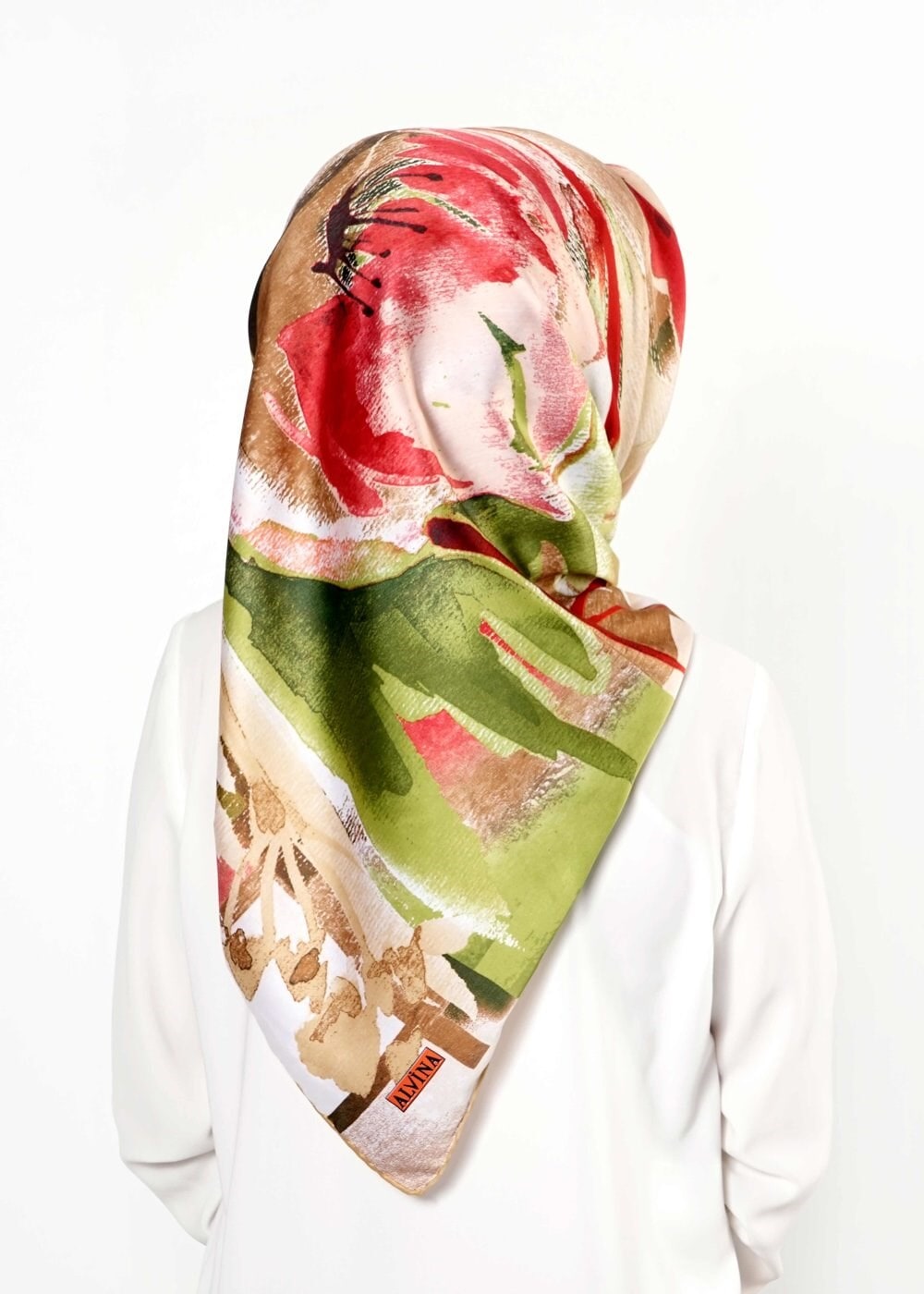 Tesettür giyim KAHVE 12473 ALVİNA DESENLİ EŞARP