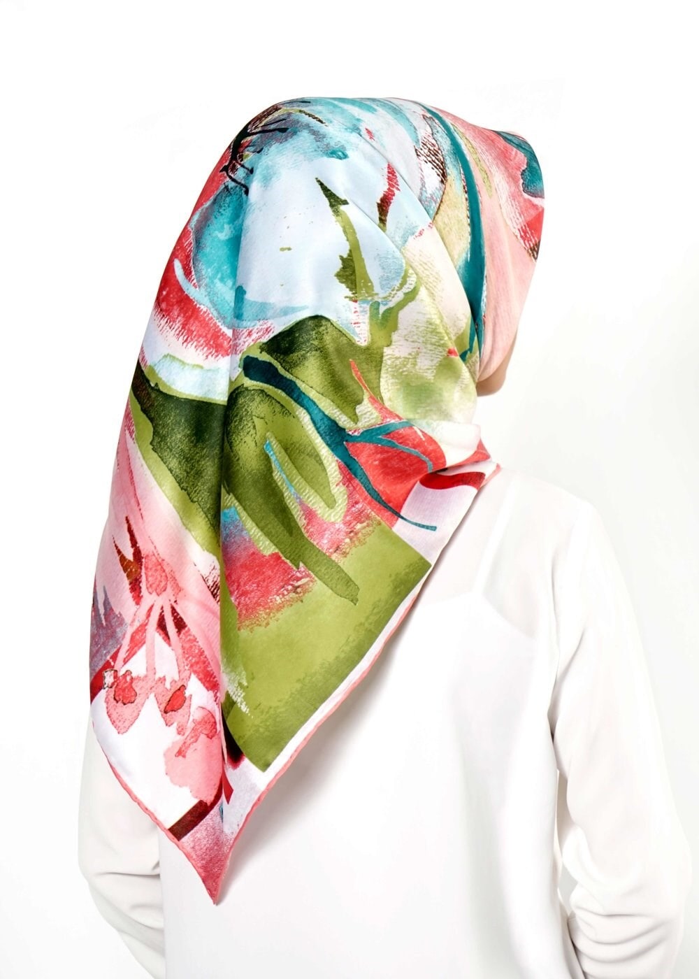 Tesettür giyim PEMBE 12473 ALVİNA DESENLİ EŞARP