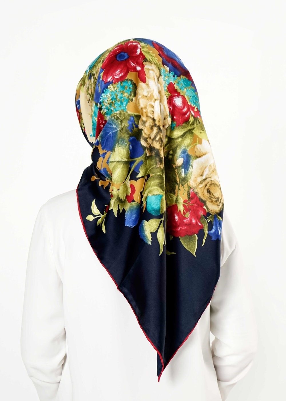 Tesettür giyim LACİVERT 12569 ALVİNA DESENLİ EŞARP