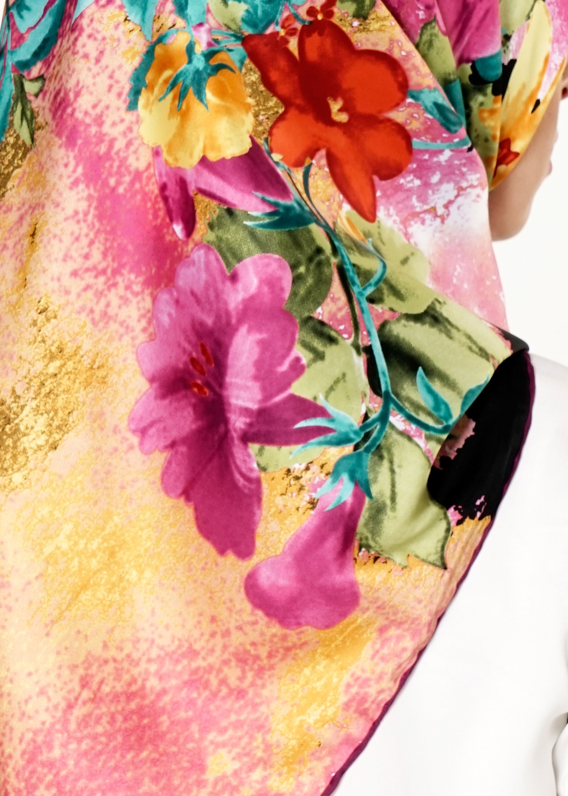 Tesettür giyim TURUNCU 12591 ALVİNA DESENLİ EŞARP