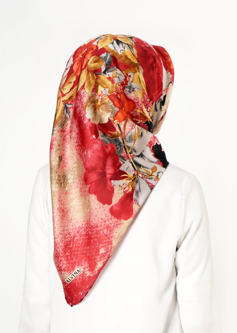 Tesettür giyim SARI 12591 ALVİNA DESENLİ EŞARP