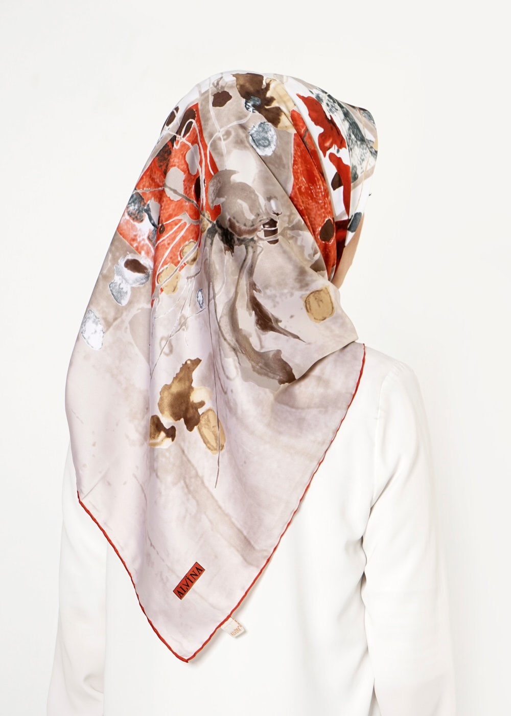 Tesettür giyim BEJ 12592 ALVİNA DESENLİ EŞARP