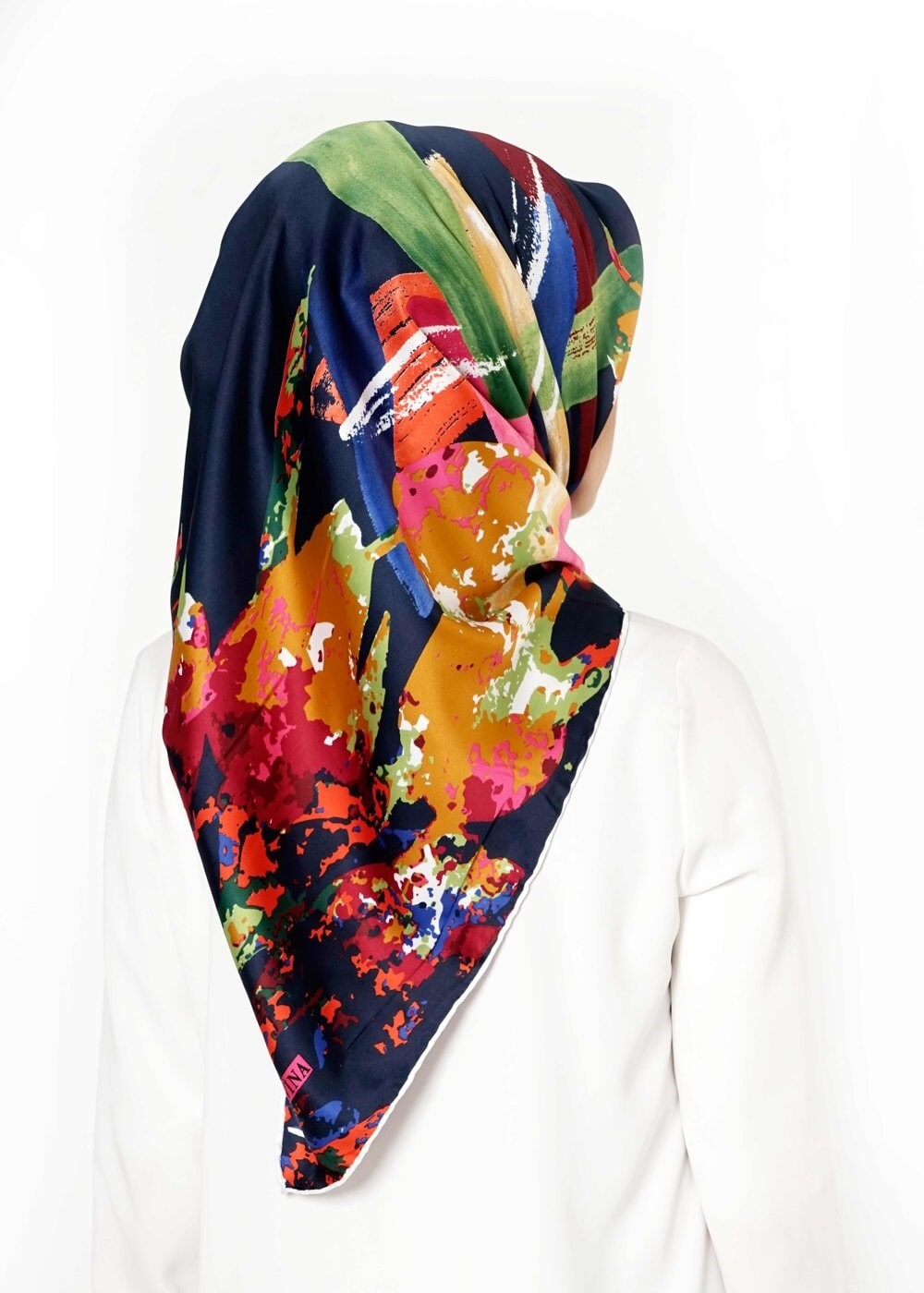 Tesettür giyim LACİVERT 13251 ALVİNA DESENLİ EŞARP