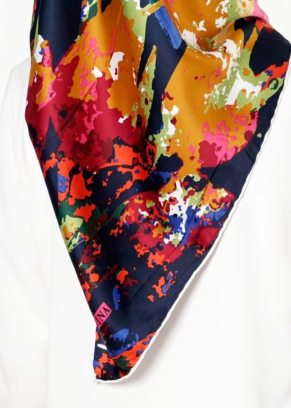 Tesettür giyim LACİVERT 13251 ALVİNA DESENLİ EŞARP