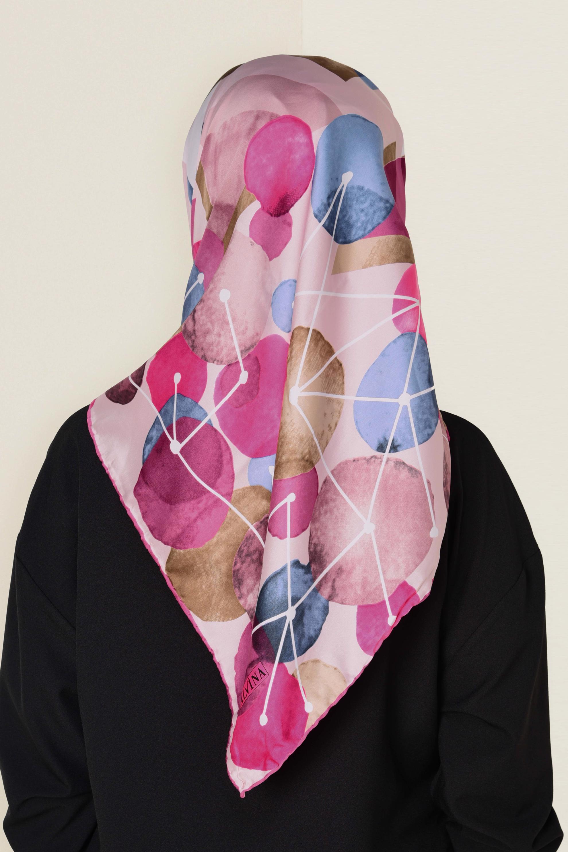 Tesettür giyim PUDRA 13252 ALVİNA DESENLİ EŞARP