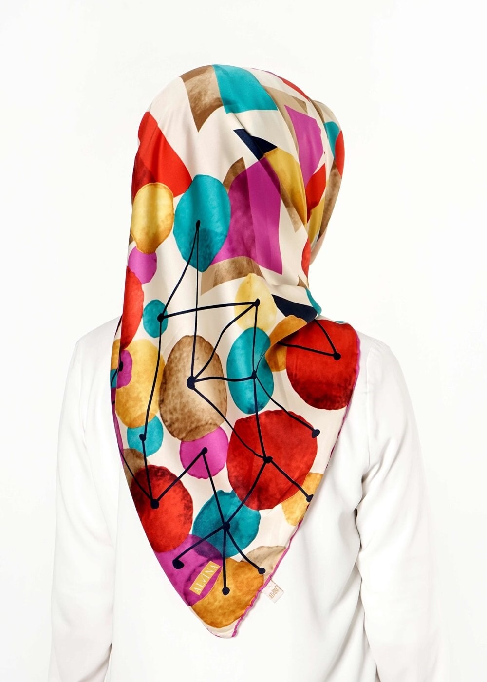 Tesettür giyim BEJ 13252 ALVİNA DESENLİ EŞARP