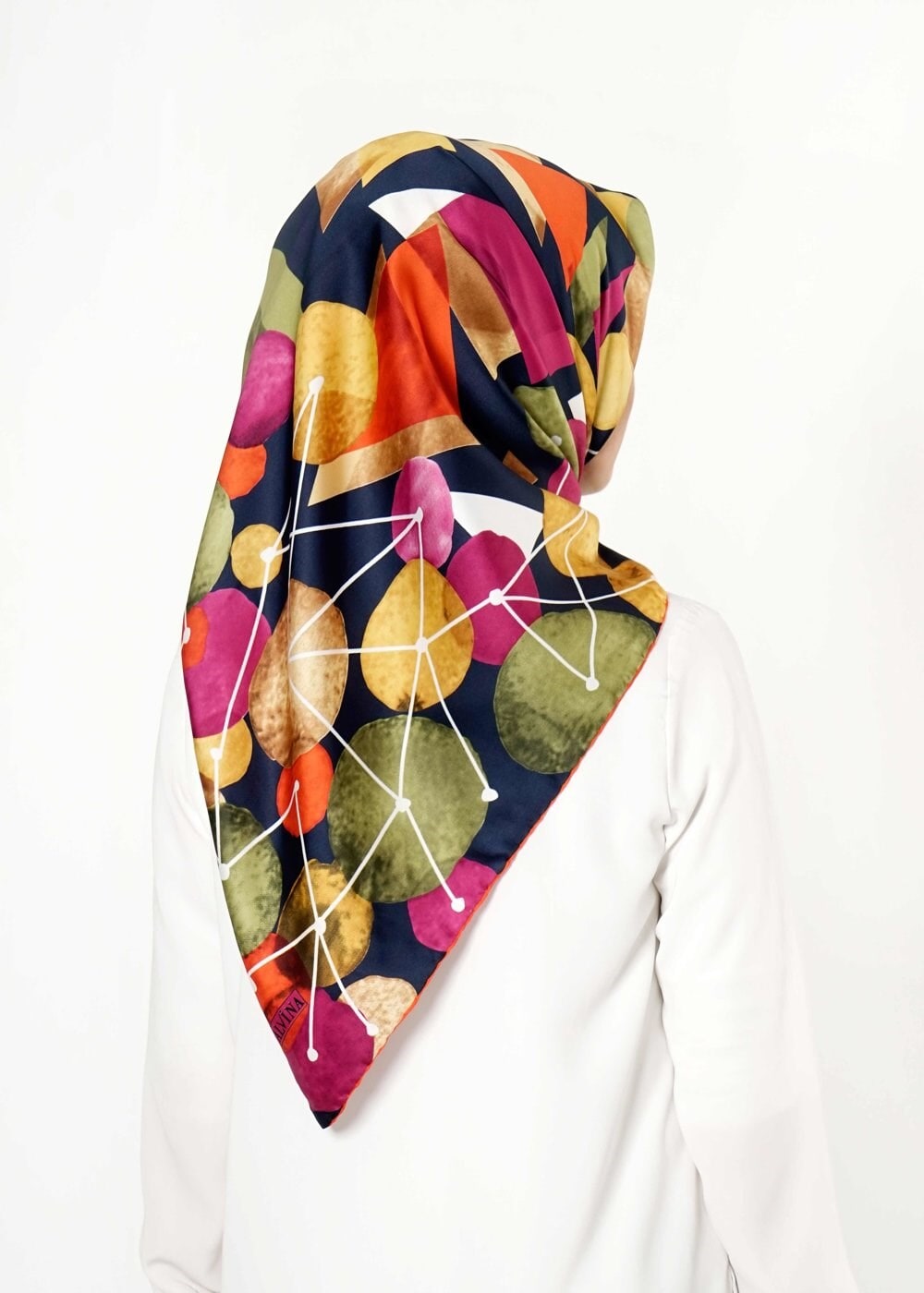 Tesettür giyim LACİVERT 13252 ALVİNA DESENLİ EŞARP