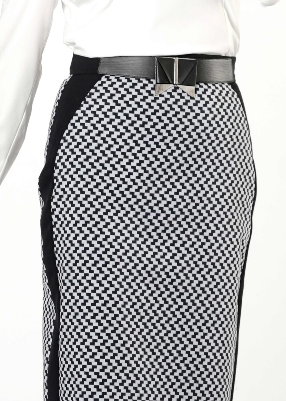 Tesettür giyim SİYAH DESENLİ ETEK 6762 