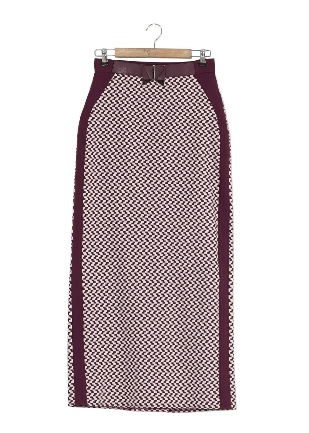 Tesettür giyim BORDO DESENLİ ETEK 6762 