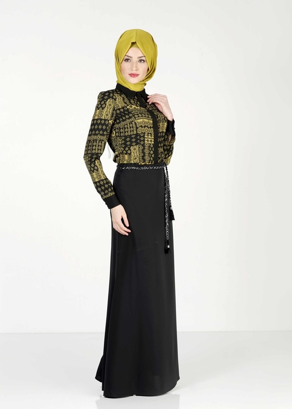 Tesettür giyim SİYAH A KESİM ETEK 6763 
