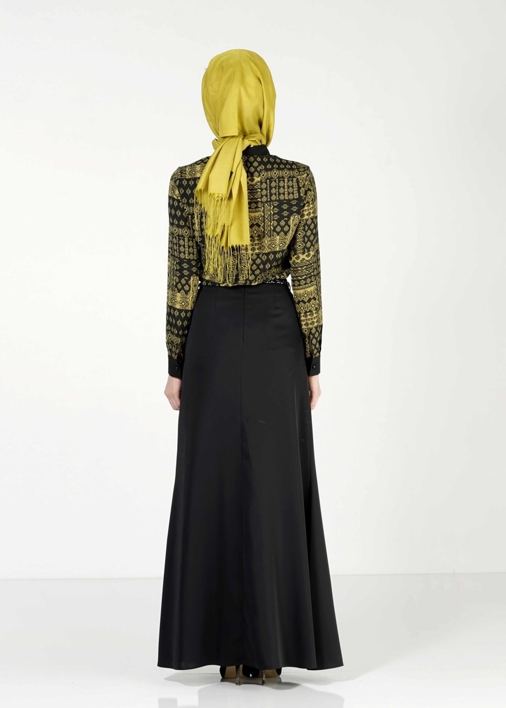 Tesettür giyim SİYAH A KESİM ETEK 6763 