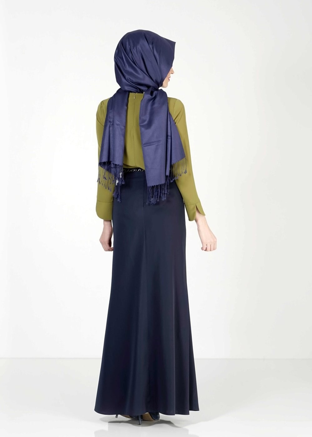 Tesettür giyim LACİVERT A KESİM ETEK 6763 