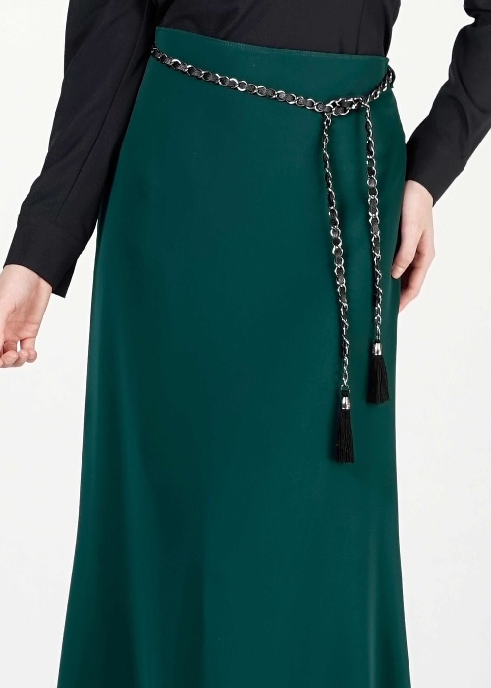 Tesettür giyim YEŞİL A KESİM ETEK 6763 
