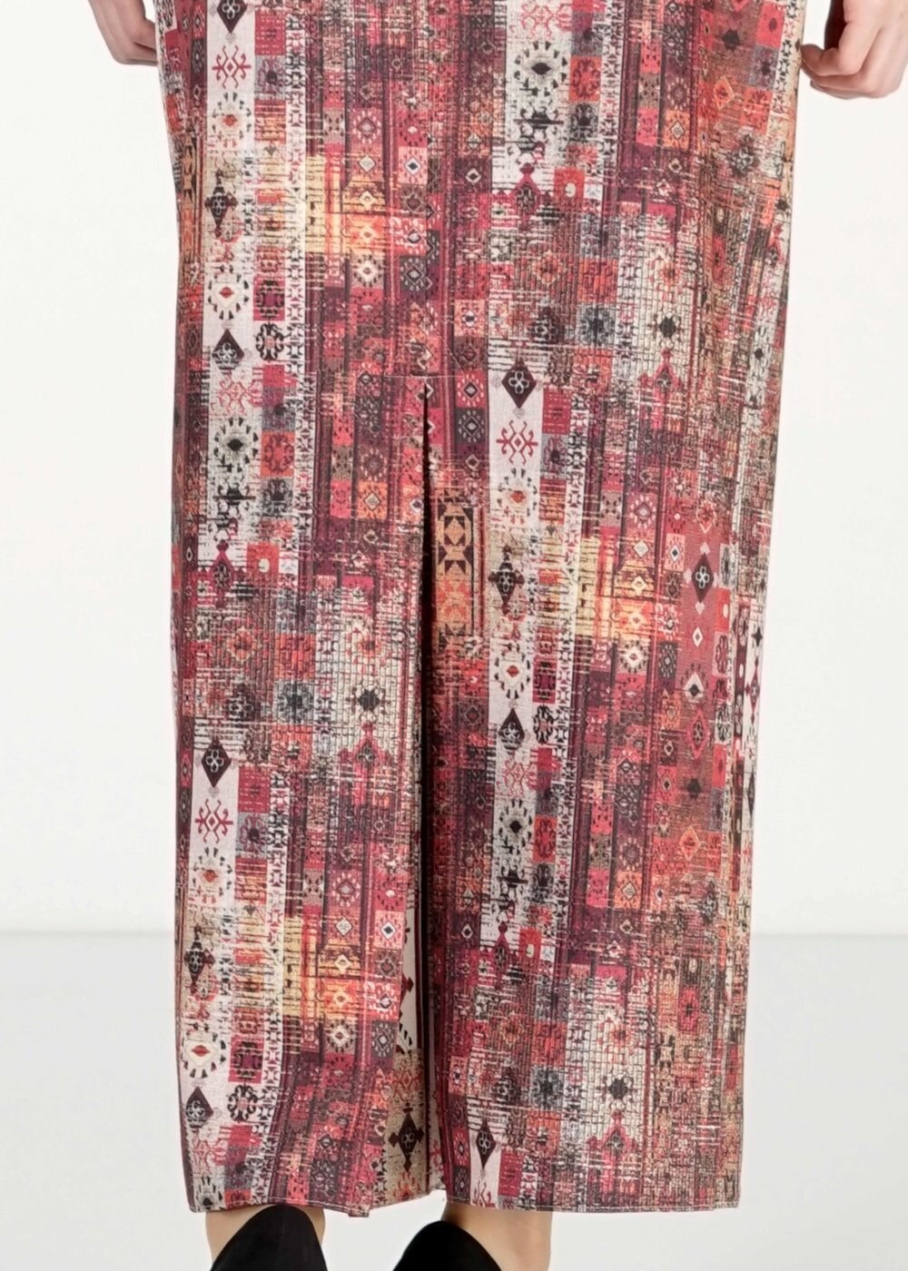 Tesettür giyim BORDO DESENLİ ETEK 6764 