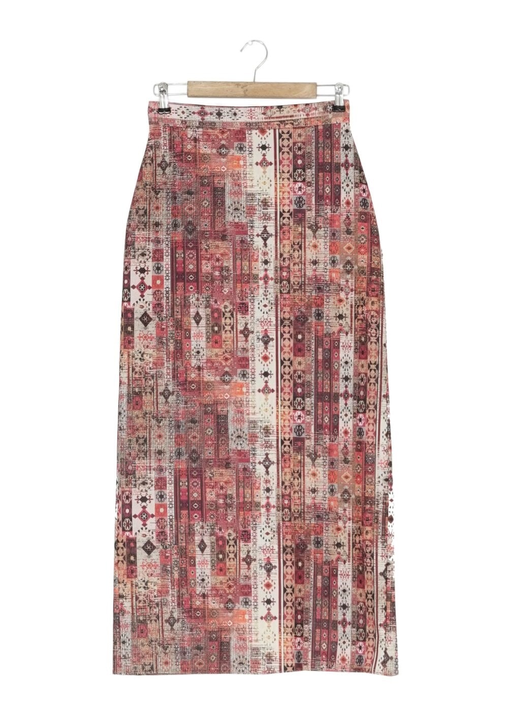 Tesettür giyim BORDO DESENLİ ETEK 6764 