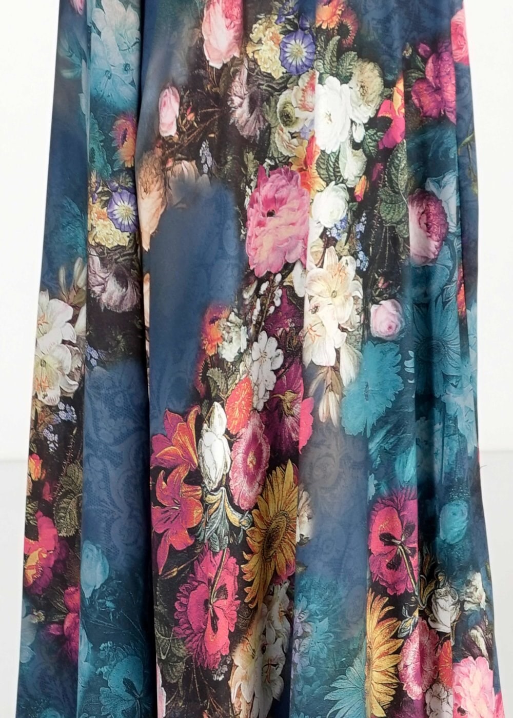 Tesettür giyim LACİVERT ÇİÇEKLİ ETEK 6766 