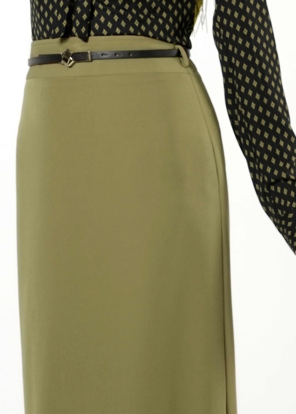 Tesettür giyim YEŞİL DÜZ KESİM ETEK 6770 