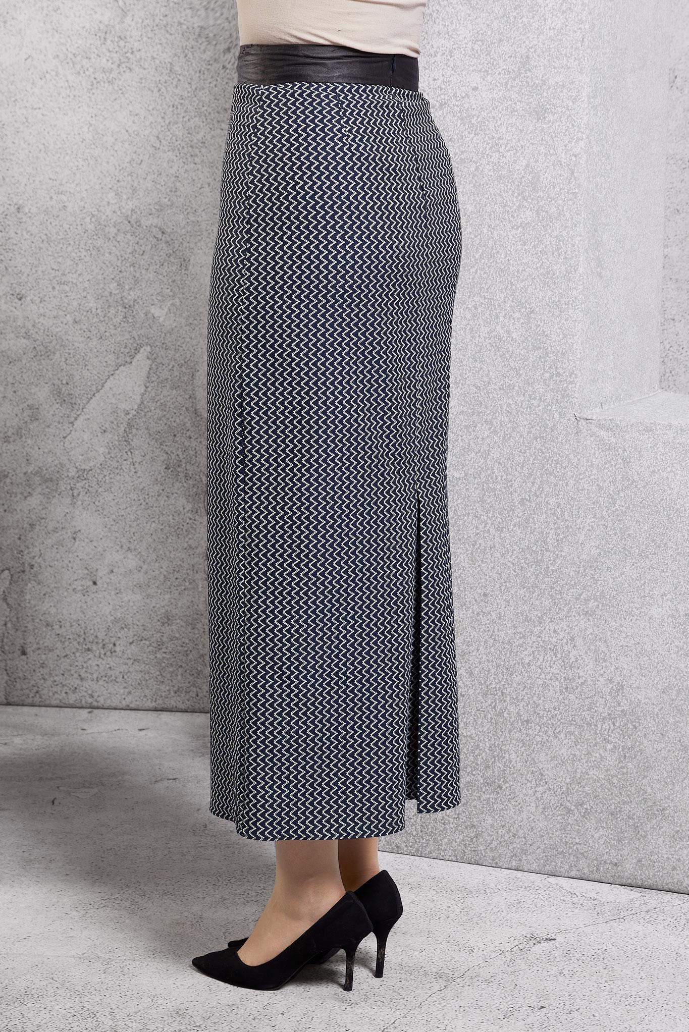 Tesettür giyim LACİVERT DESENLİ TESETTÜR ETEK 6771