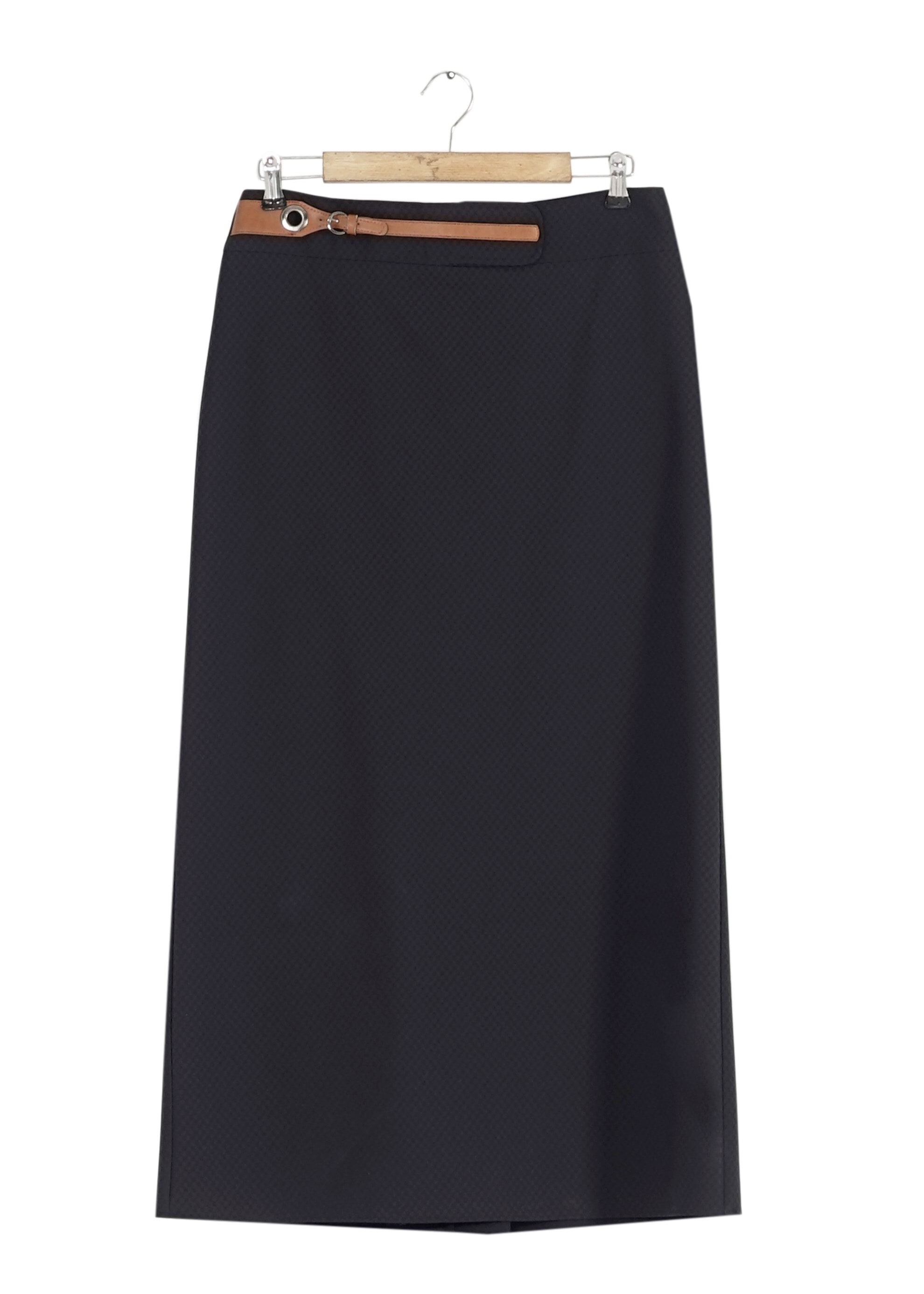 Tesettür giyim LACİVERT KEMER DETAYLI DÜZ KESİM ETEK 6772 