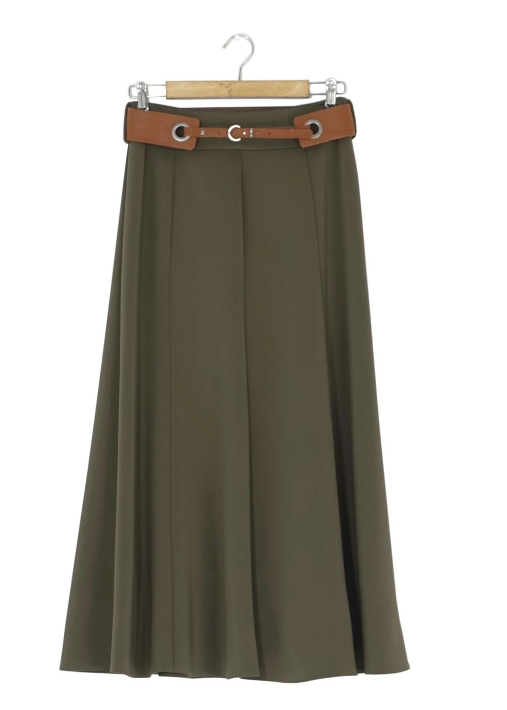 Tesettür giyim HAKİ PARÇALI ETEK 6773 