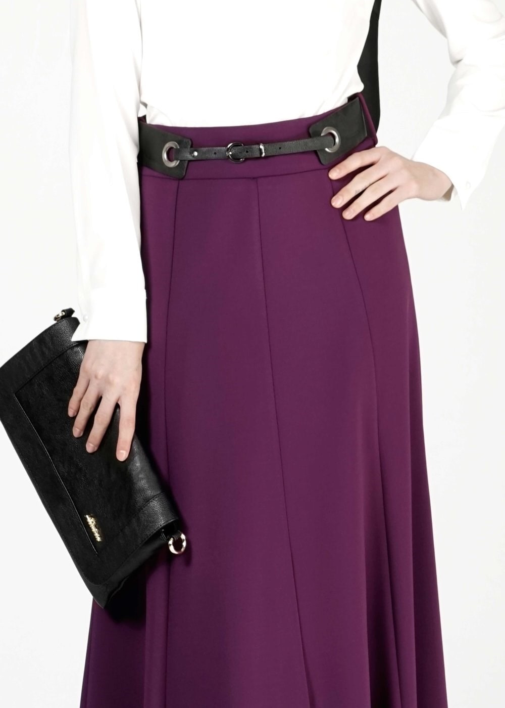 Tesettür giyim MÜRDÜM PARÇALI ETEK 6773 