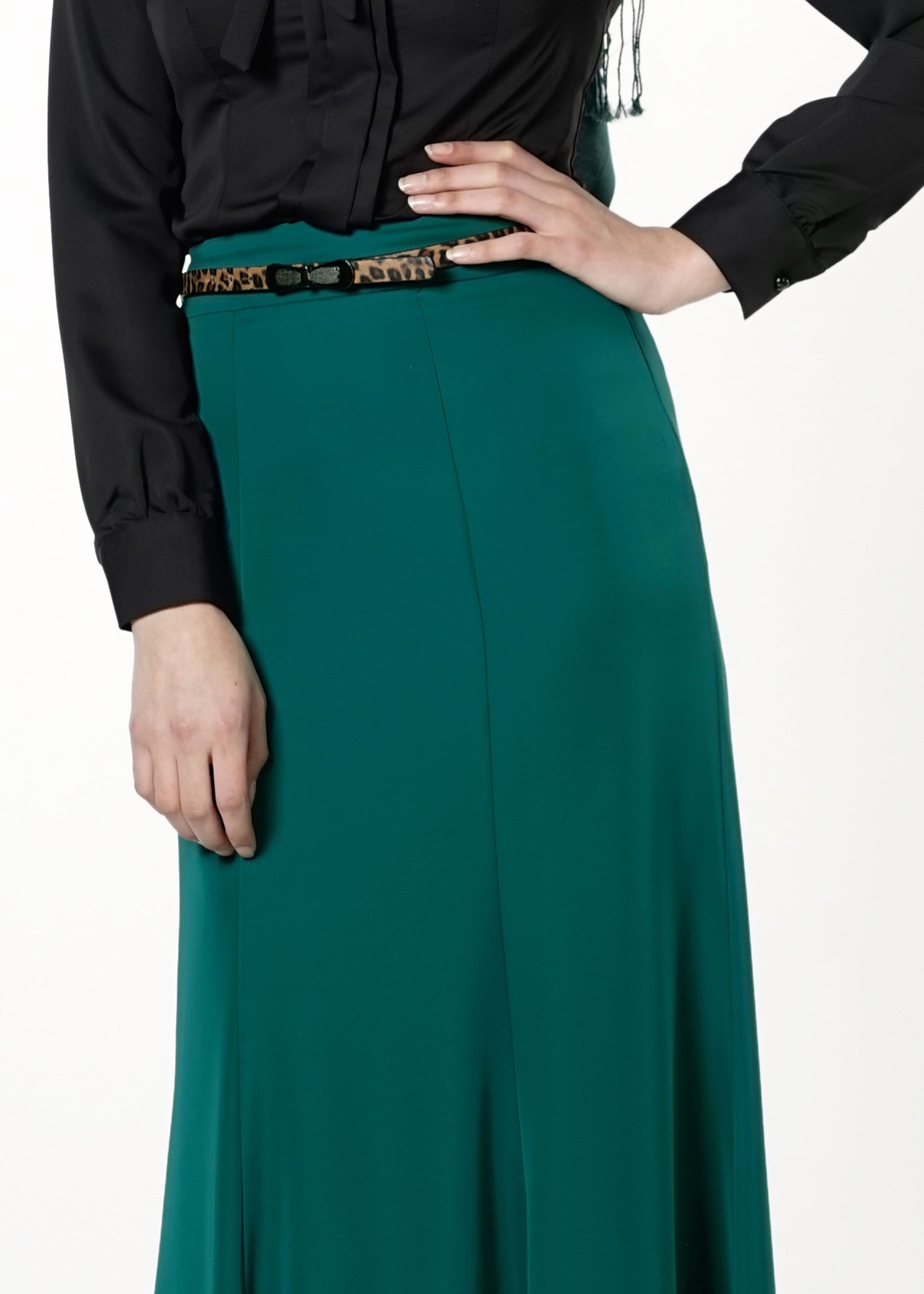 Tesettür giyim YEŞİL A KESİM ETEK 6775 