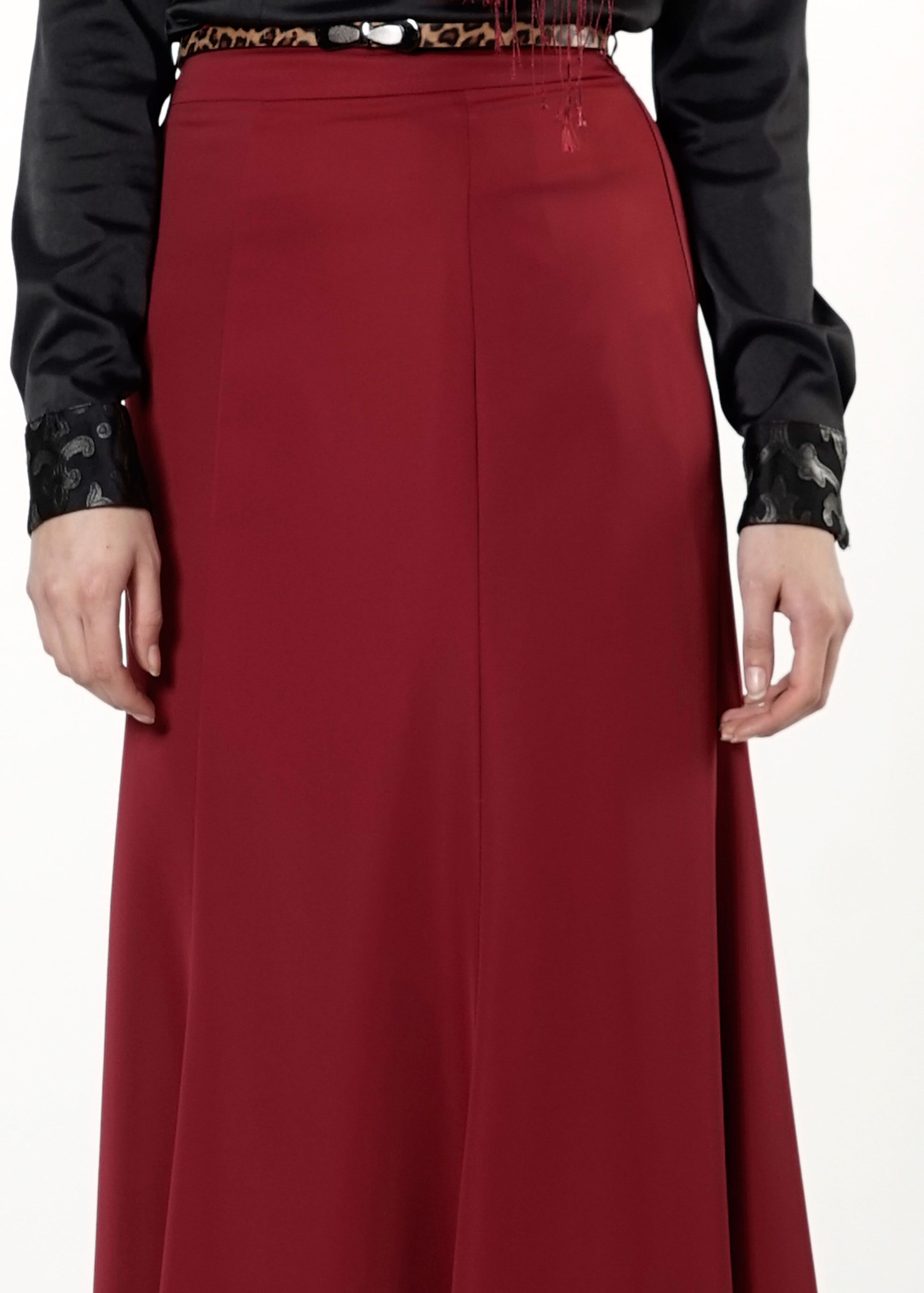 Tesettür giyim BORDO A KESİM ETEK 6775 