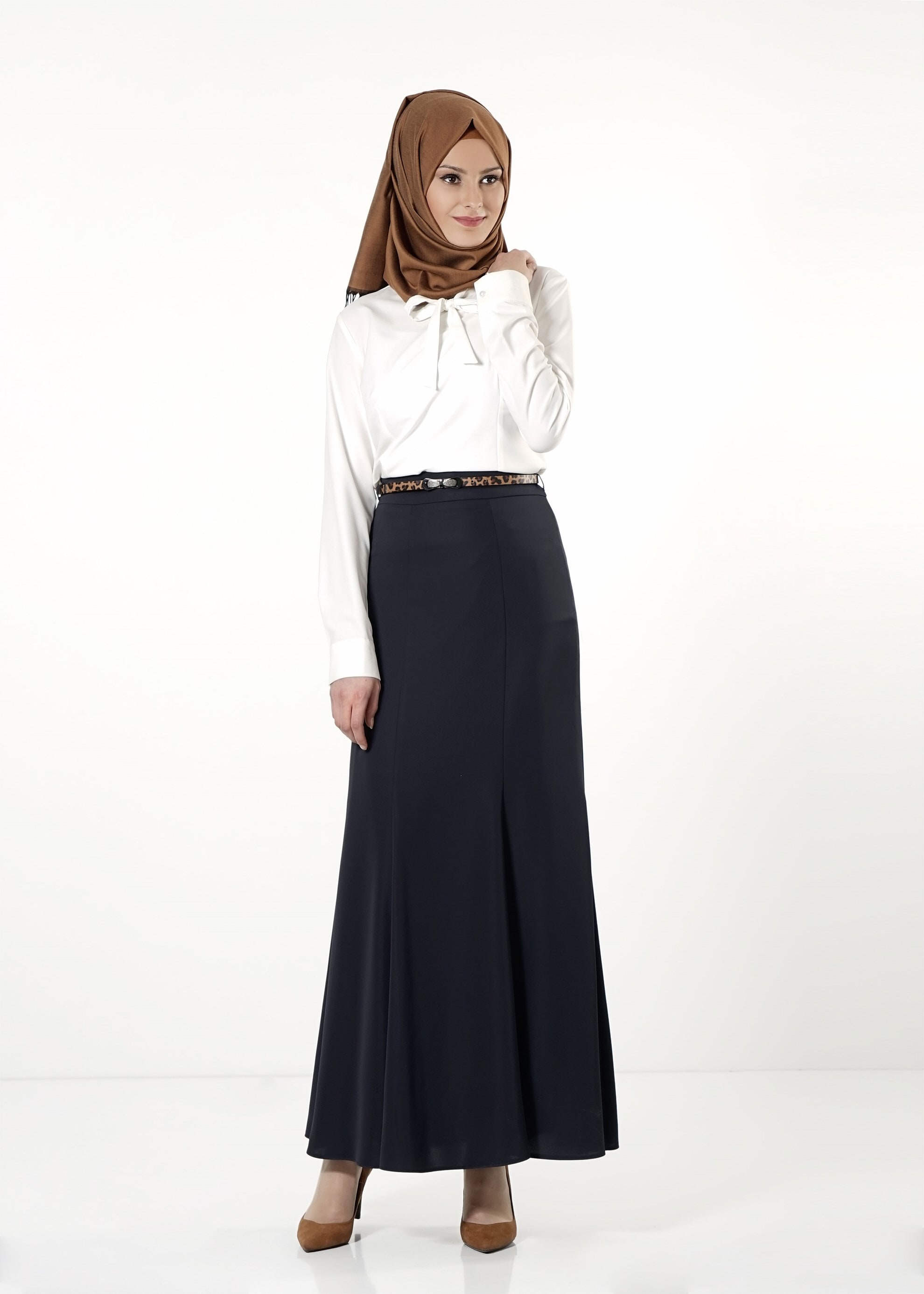 Tesettür giyim LACİVERT A KESİM ETEK 6775 