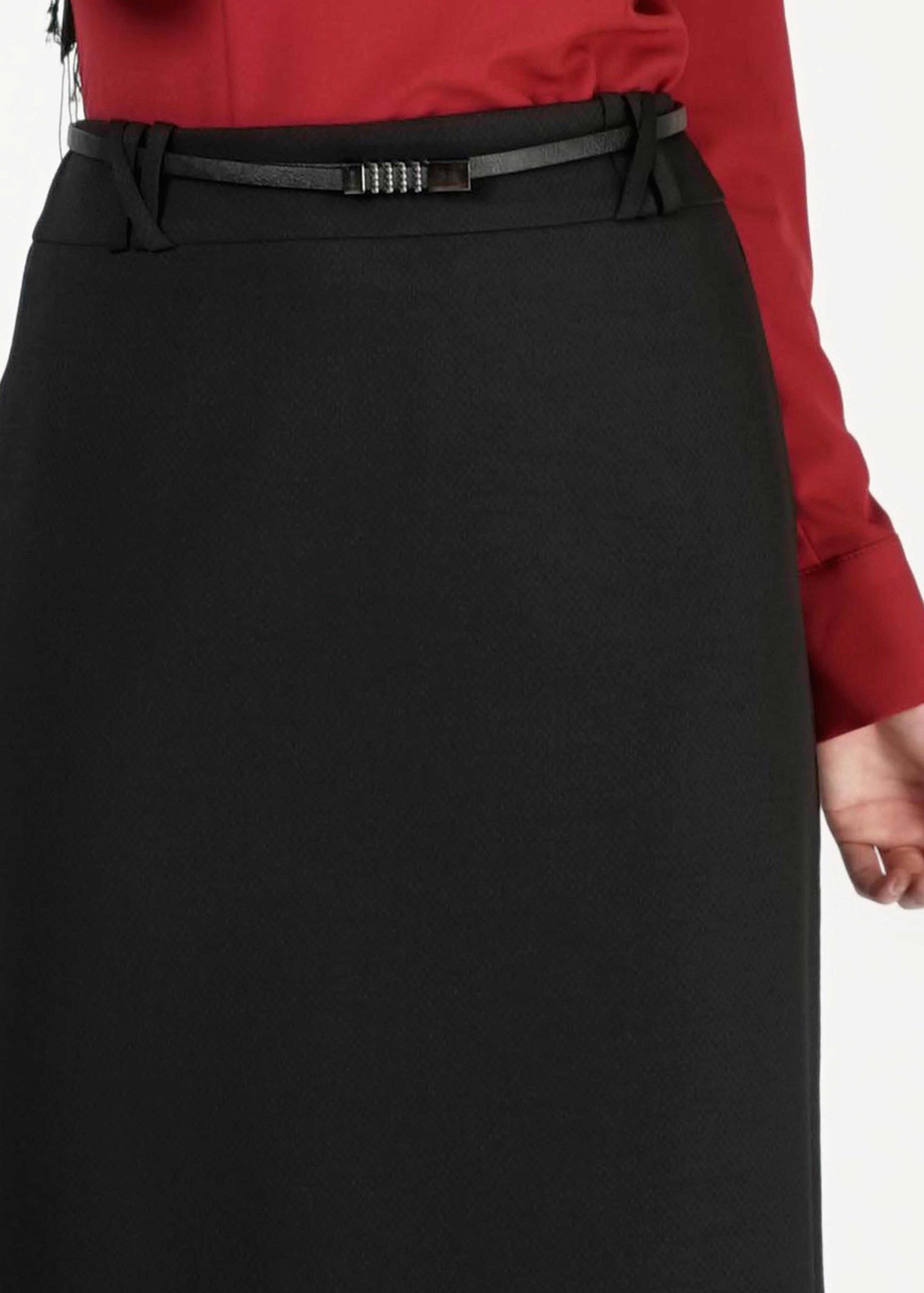 Tesettür giyim SİYAH DÜZ KESİM ETEK 6776 