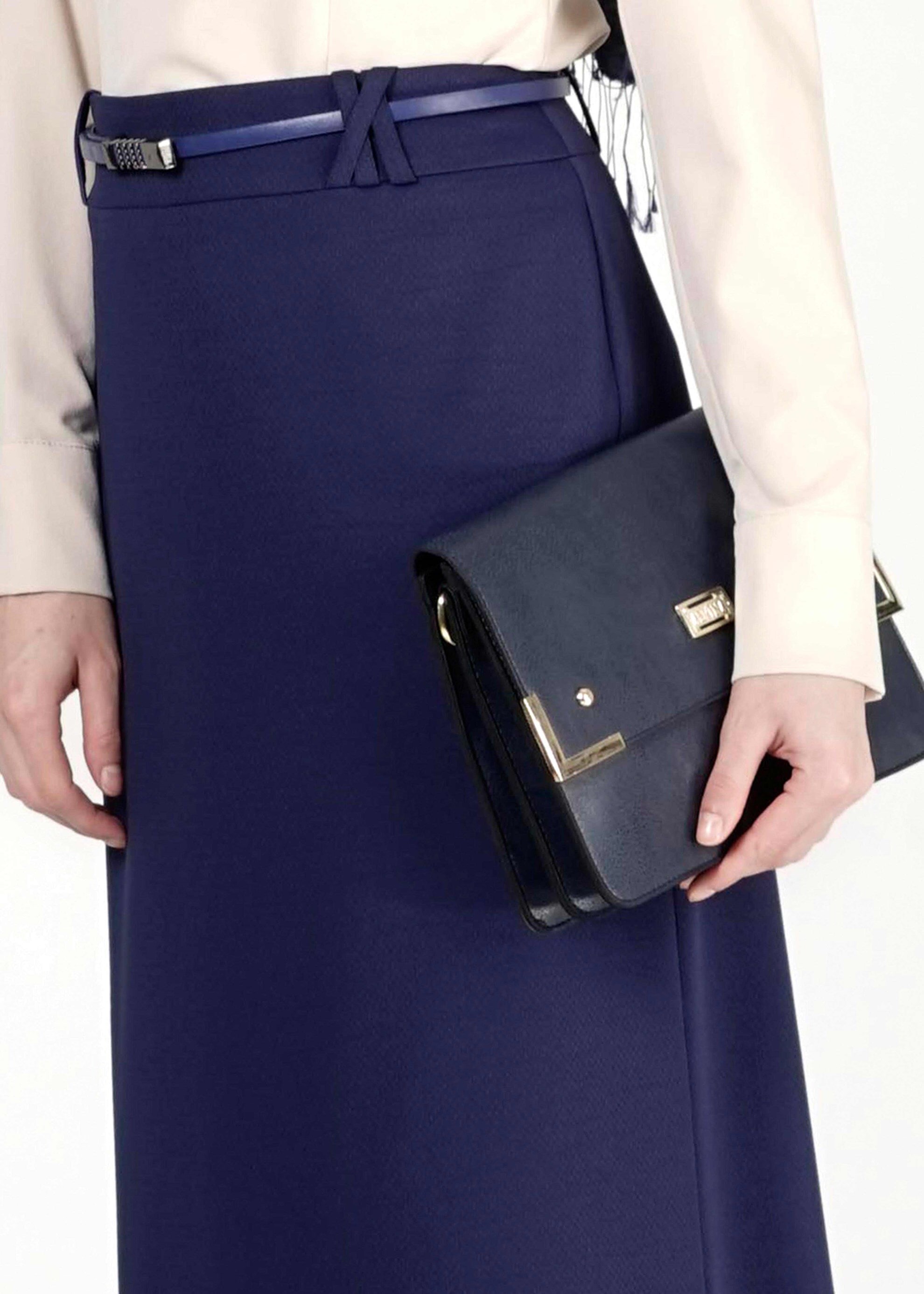 Tesettür giyim LACİVERT DÜZ KESİM ETEK 6776 