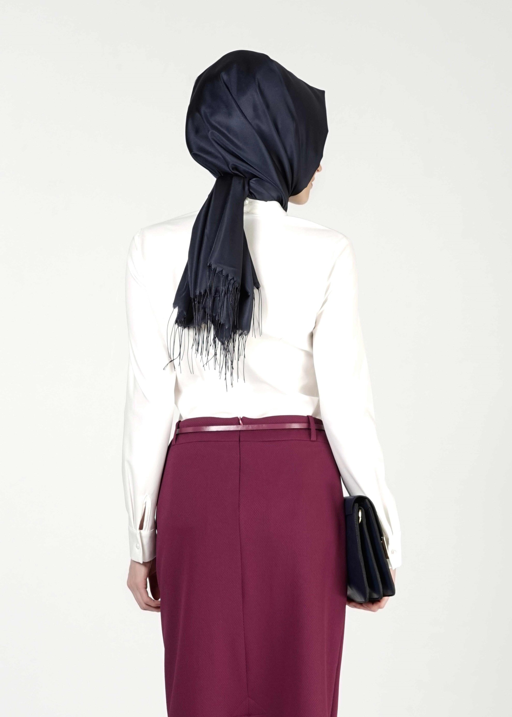 Tesettür giyim MOR DÜZ KESİM ETEK 6776 