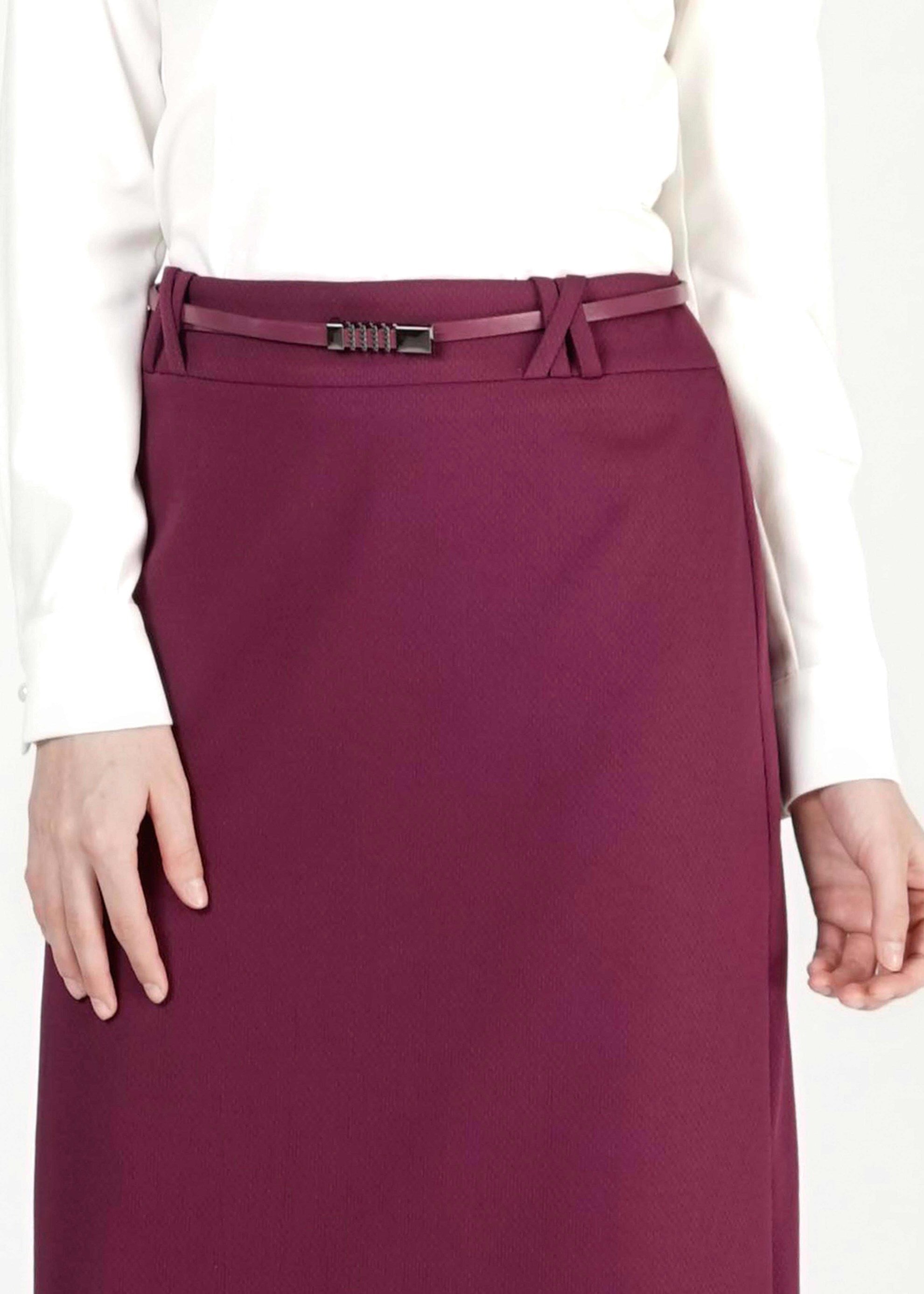 Tesettür giyim MOR DÜZ KESİM ETEK 6776 