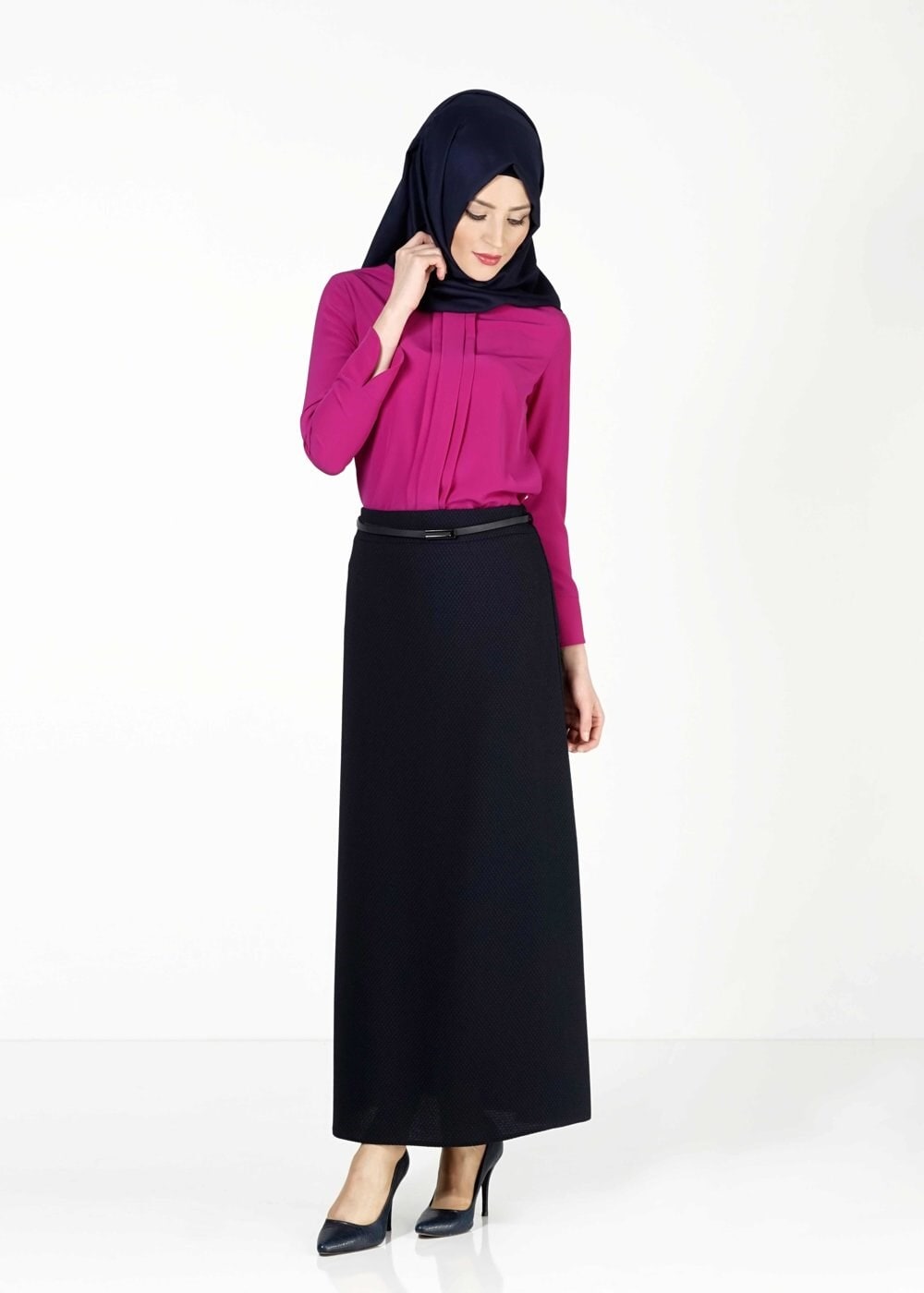 Tesettür giyim SİYAH A KESİM ETEK 6778 