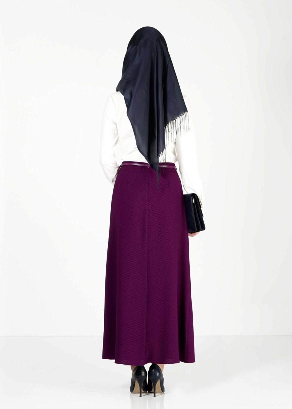 Tesettür giyim MOR A KESİM ETEK 6778 