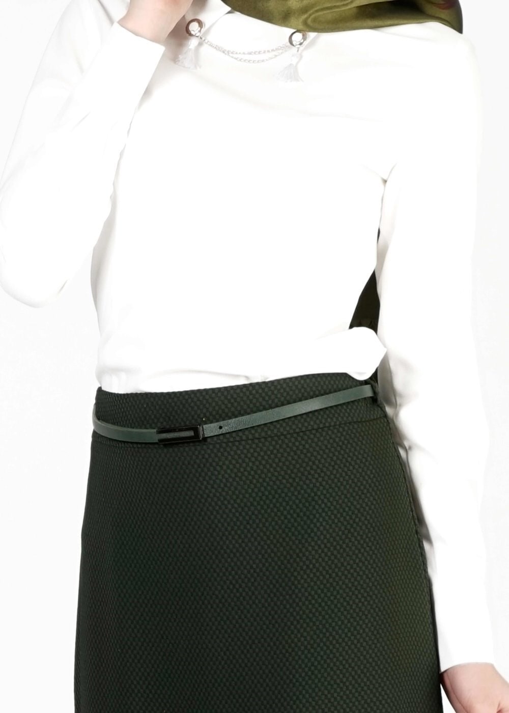 Tesettür giyim YEŞİL A KESİM ETEK 6778 