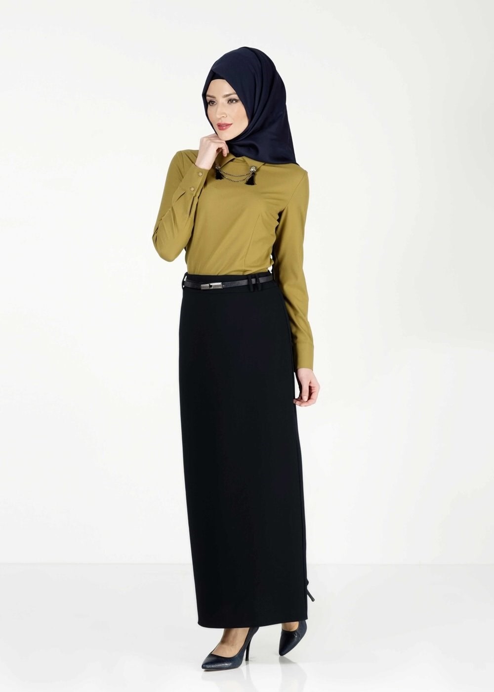 Tesettür giyim SİYAH KALEM ETEK 6780 