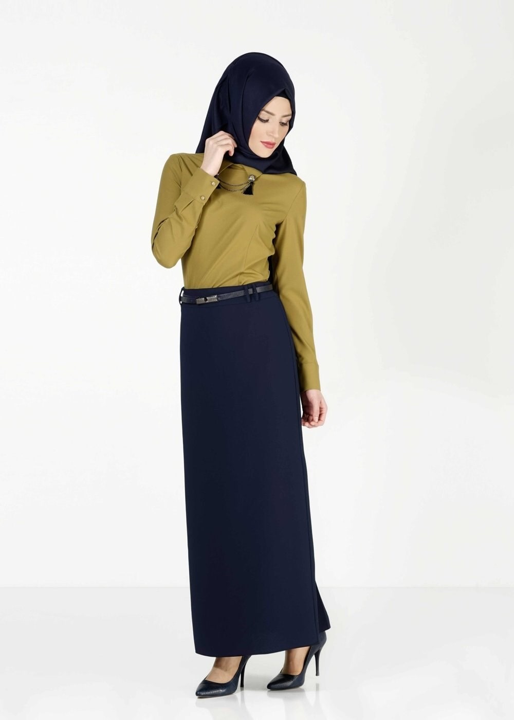 Tesettür giyim LACİVERT KALEM ETEK 6780 