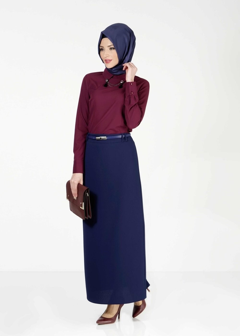 Tesettür giyim LACİVERT KALEM ETEK 6780 