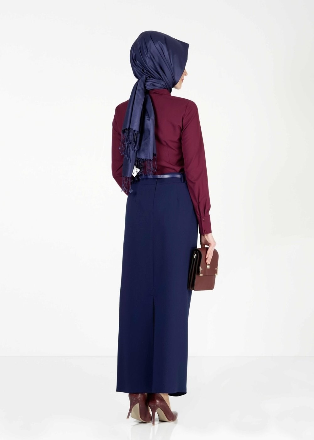 Tesettür giyim LACİVERT KALEM ETEK 6780 