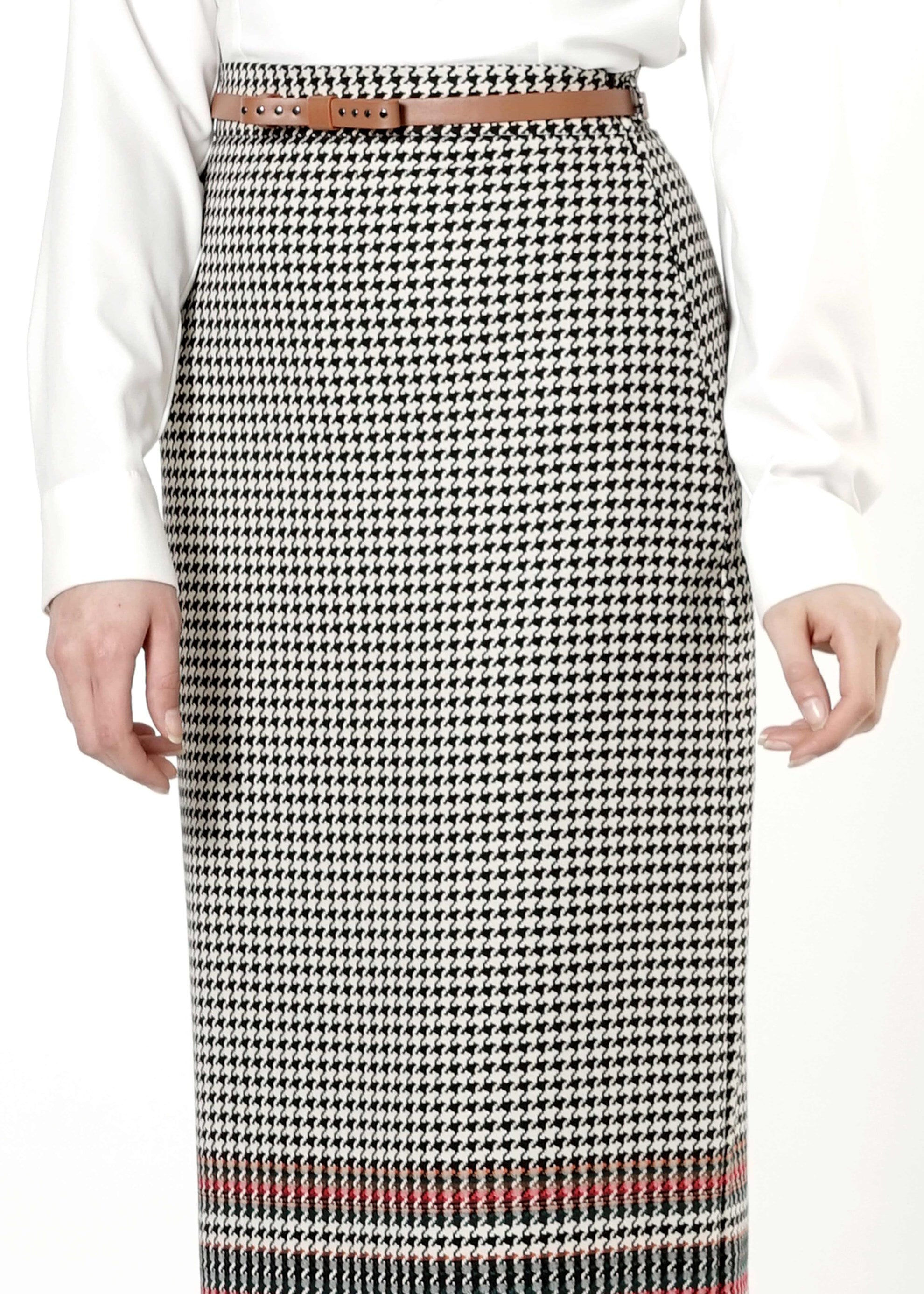 Tesettür giyim BORDO DESENLİ ETEK 6781 