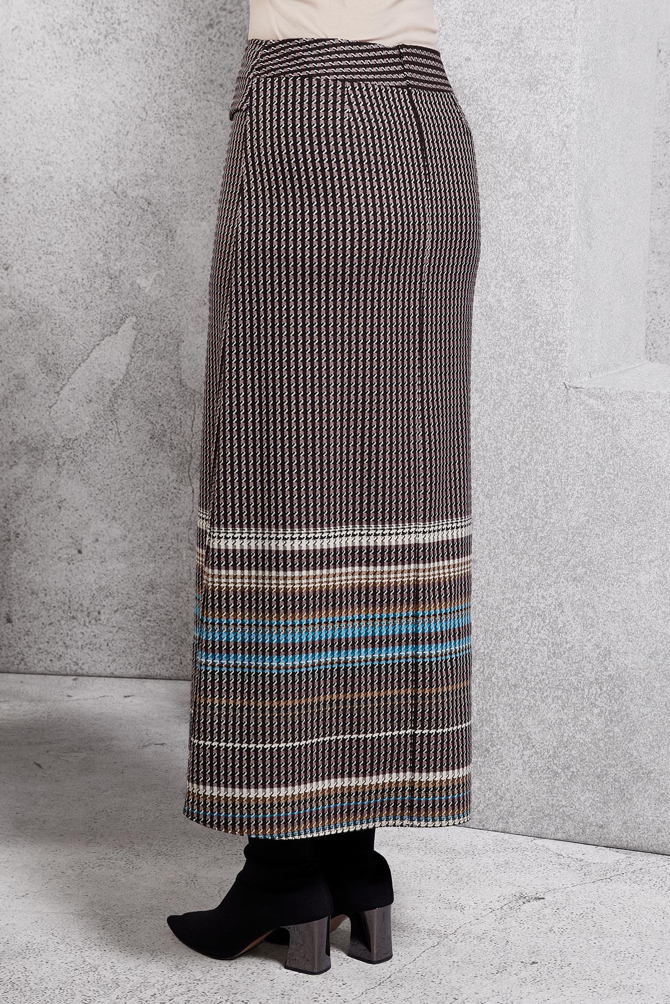 Tesettür giyim MÜRDÜM KAZAYAĞI DESENLİ ETEK 6782