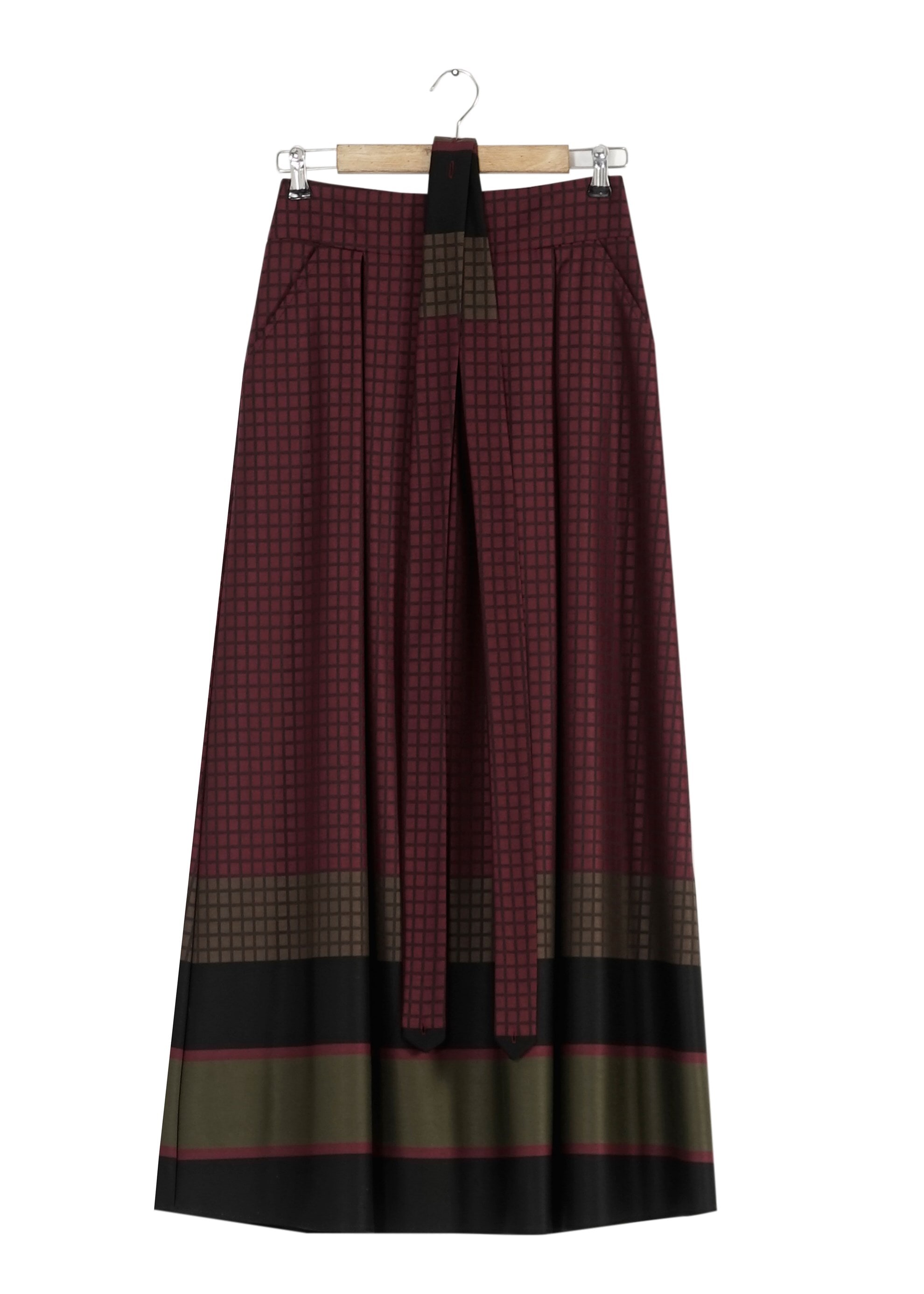 Tesettür giyim MÜRDÜM DESENLİ ASKILI ETEK 6783 