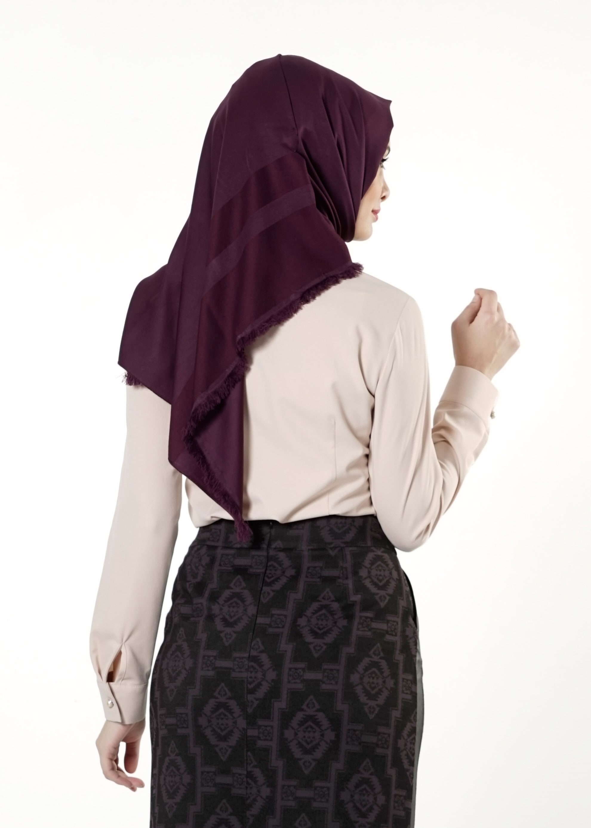 Tesettür giyim MOR DESENLİ ETEK 6786 