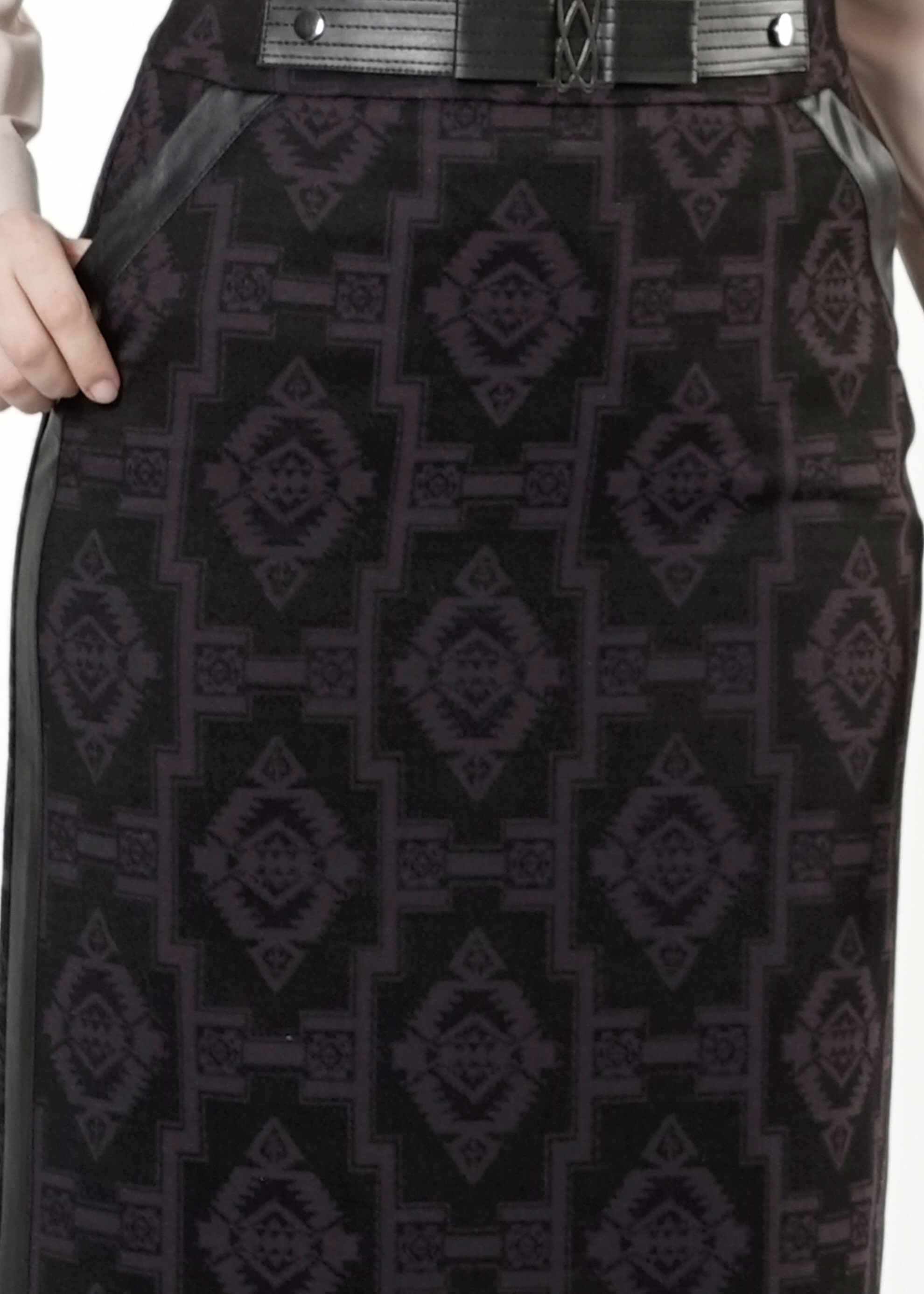 Tesettür giyim MOR DESENLİ ETEK 6786 