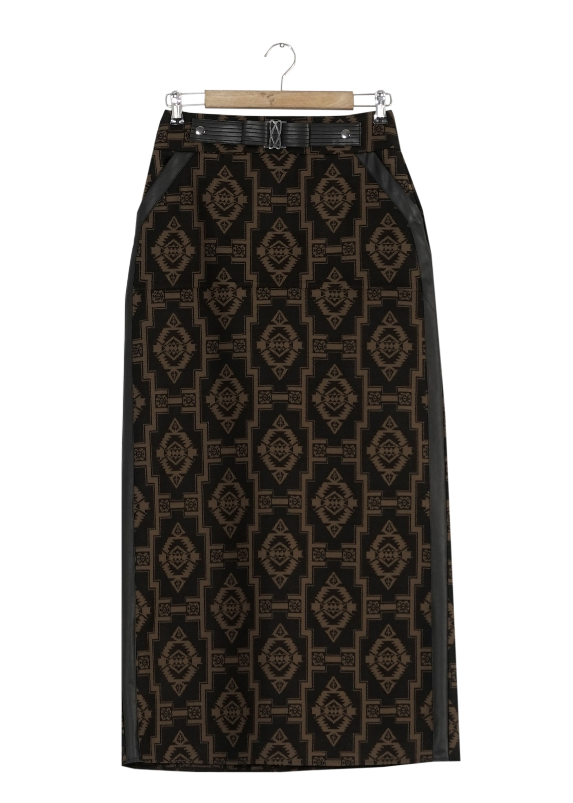 Tesettür giyim KAHVE DESENLİ ETEK 6786 