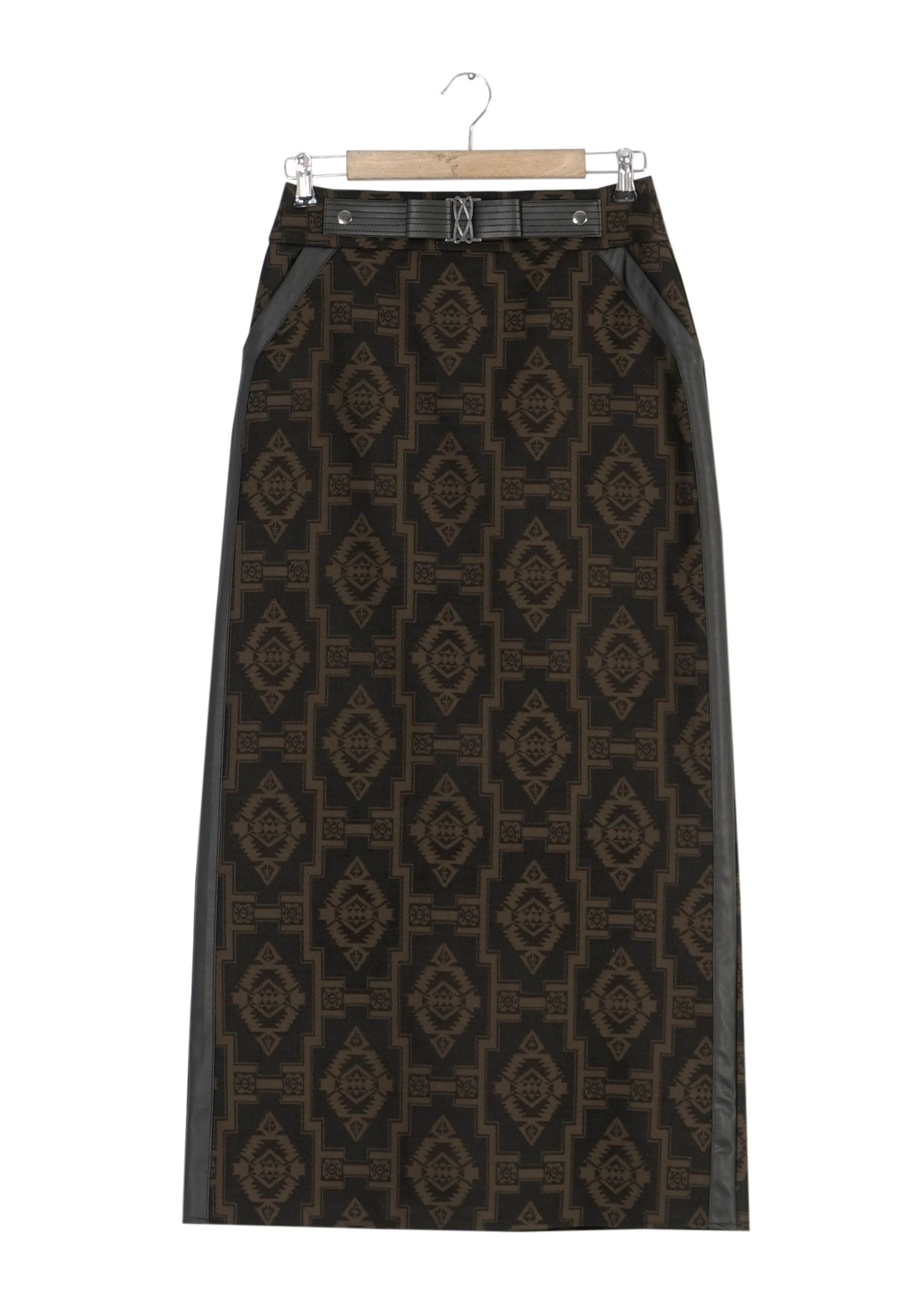 Tesettür giyim HAKİ DESENLİ ETEK 6786 