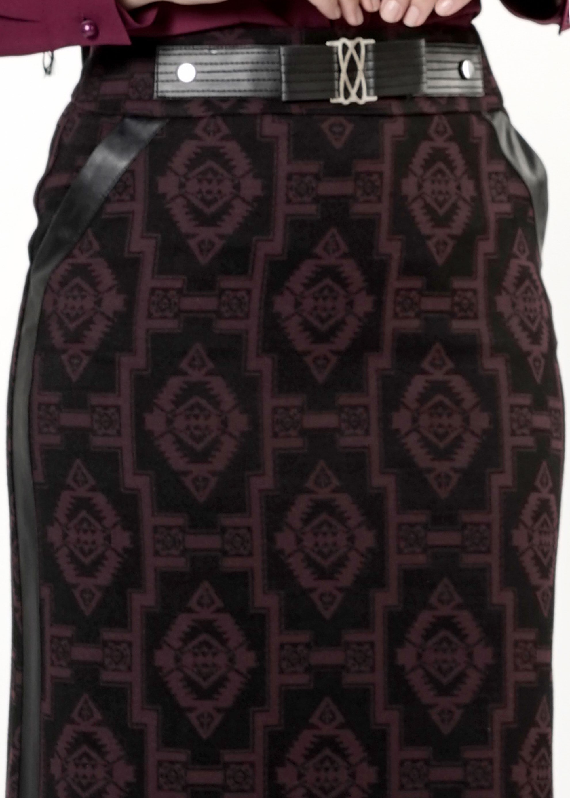 Tesettür giyim MÜRDÜM DESENLİ ETEK 6786 