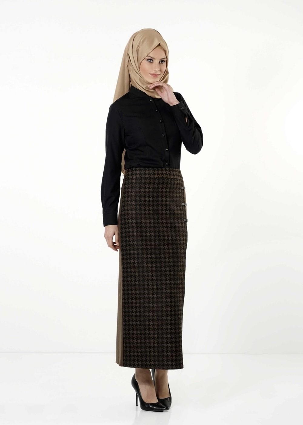Tesettür giyim KAHVE 6787 ETEK